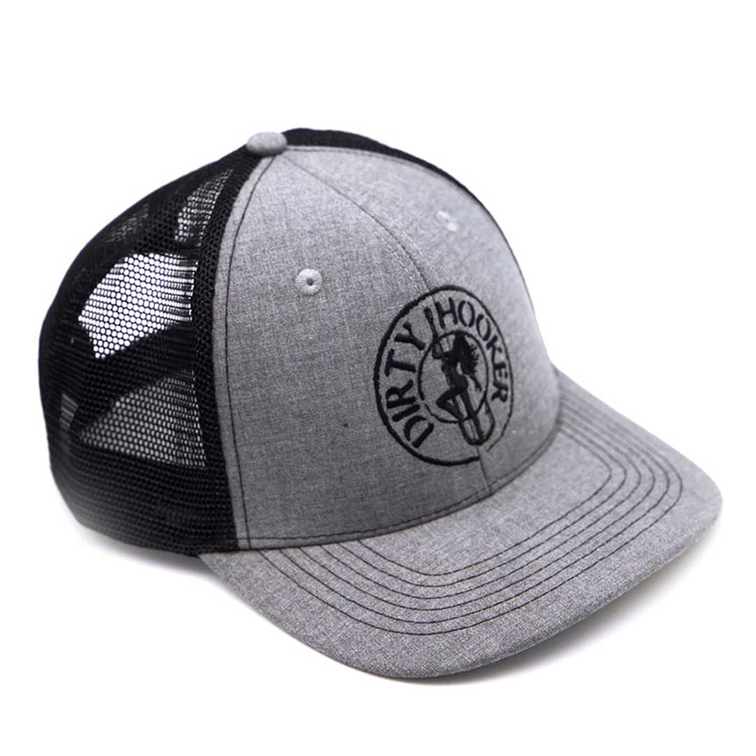Dirty Hooker Deluxe Hat Heather Grey and Black